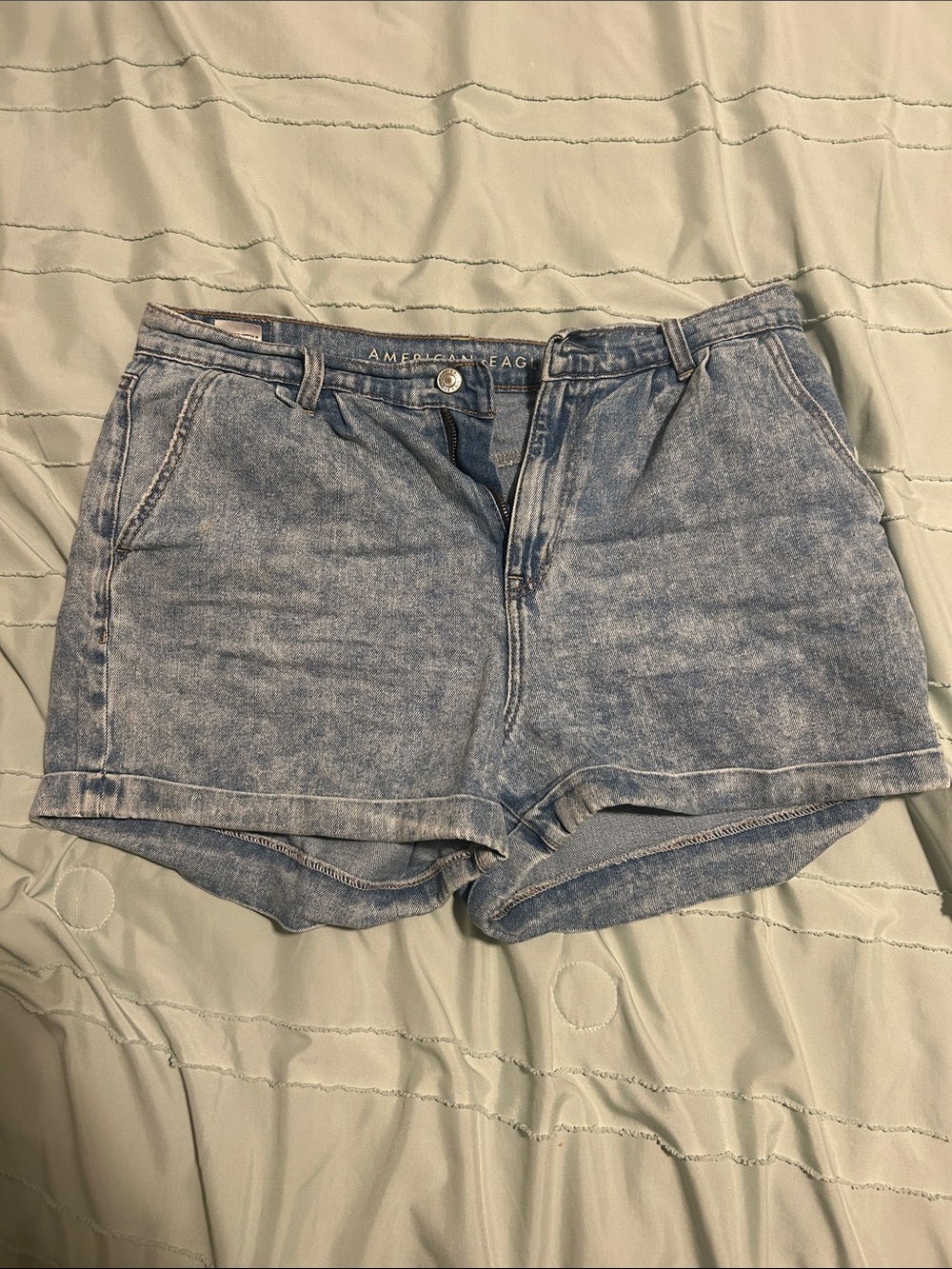 American Eagle Outfitters Washed Blue Denim Shorts